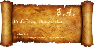 Brázay Asszunta névjegykártya